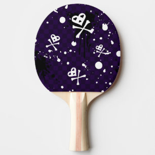 Raquette De Ping Pong Motif d'Emo de couleur foncée avec la peinture