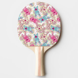 Raquette De Ping Pong Motif d'enfant de Kawaii avec des griffonnages