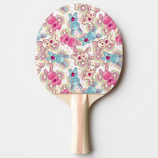 Raquette De Ping Pong Motif d'enfant de Kawaii avec des griffonnages (Devant)