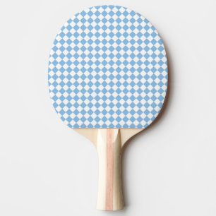 Raquette De Ping Pong Motif diamant de damier bleu et blanc