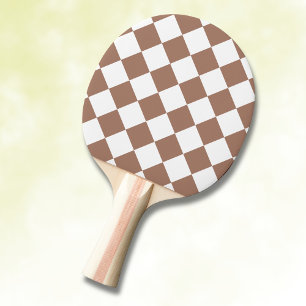 Raquette De Ping Pong Motif diamant en blanc et Mocha Mousse