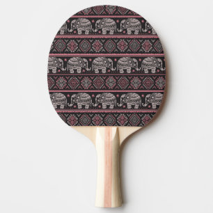 Raquette De Ping Pong Motif ethnique noir d'éléphant