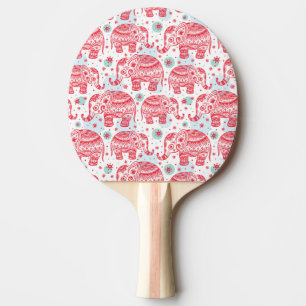 Raquette De Ping Pong Motif ethnique rouge d'éléphant