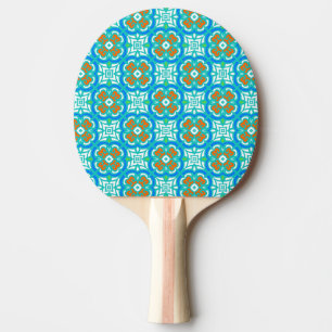 Raquette De Ping Pong Motif ethnique Turquoise