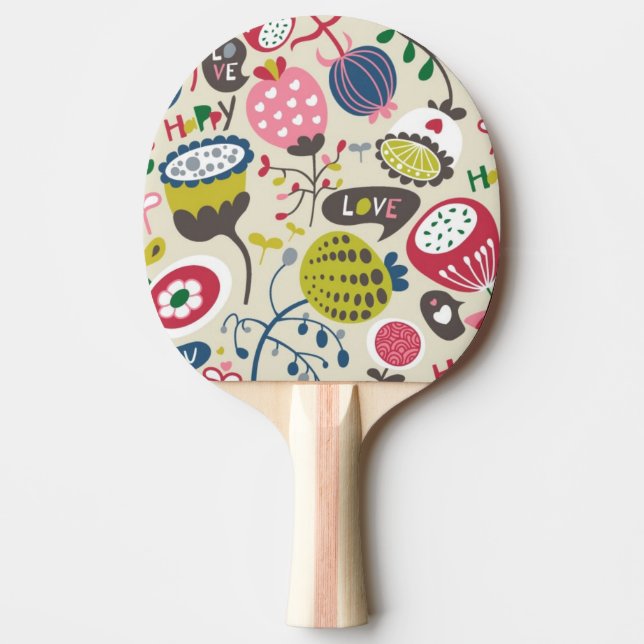 Raquette De Ping Pong Motif floral 10 (Devant)