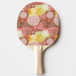 Raquette De Ping Pong Motif floral 2