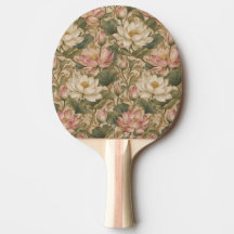 Motif floral botanique de lotus aquatique vintage