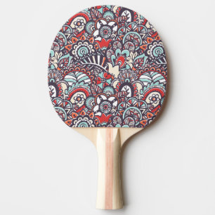 Raquette De Ping Pong Motif floral de griffonnage de Paisley