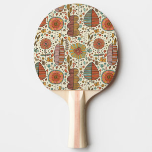 Raquette De Ping Pong Motif floral d'été fait de feuille