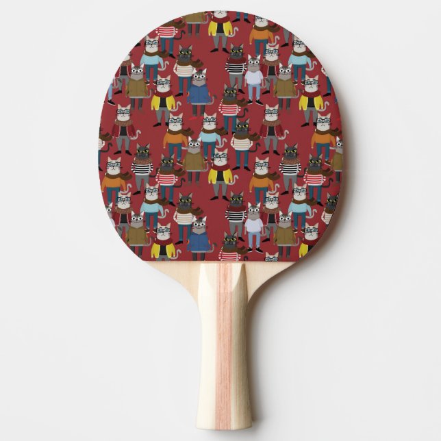 Raquette De Ping Pong Motif frais de chat de hippie (Devant)