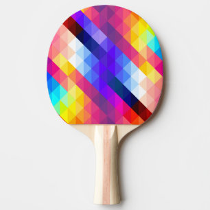 Raquette De Ping Pong Motif géométrique abstrait de couleur vive