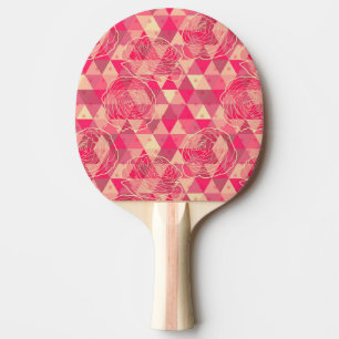 Raquette De Ping Pong motif géométrique de fleurs