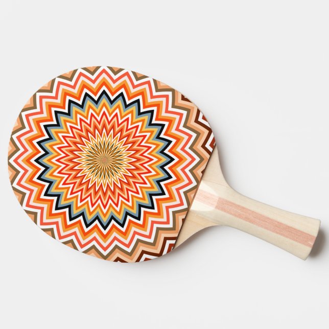 Raquette De Ping Pong Motif Mandala Zigzag (Côté)
