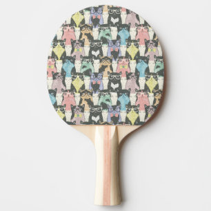 Raquette De Ping Pong Motif mignon de chats de hippie