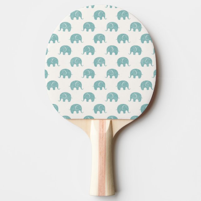 Raquette De Ping Pong Motif mignon turquoise d'éléphant (Devant)