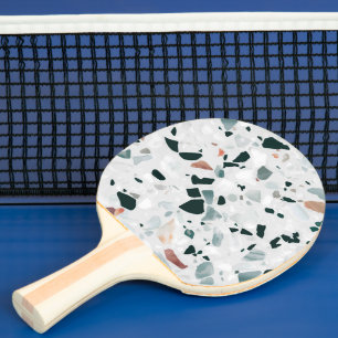 Raquette De Ping Pong Motif moderne Abstrait Terrazzo