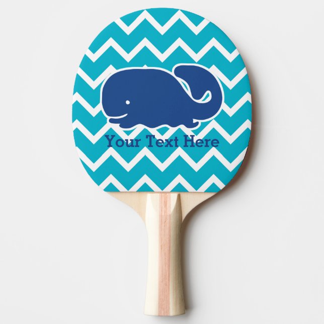 Raquette De Ping Pong Motif nautique personnalisé de Chevron de baleine (Devant)