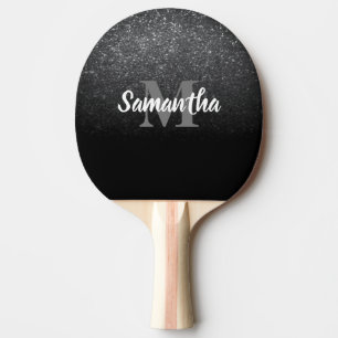 Raquette De Ping Pong Motif Parties scintillant noir