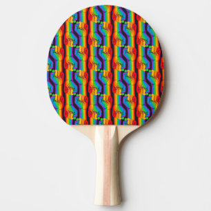 Raquette De Ping Pong Motif Rainbow Fist