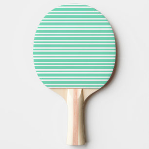Raquette De Ping Pong Motif rayures blanches Aquamarine