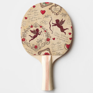 Raquette De Ping Pong Motif romantique de vintage Cupid (2)