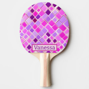 Raquette De Ping Pong Motif rose et violet