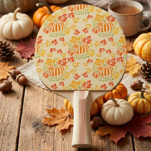 Raquette De Ping Pong Motif sans couture de citrouille d'automne et de f