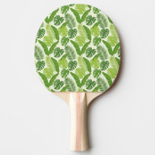Raquette De Ping Pong Motif sans couture de feuilles tropicales & Monste