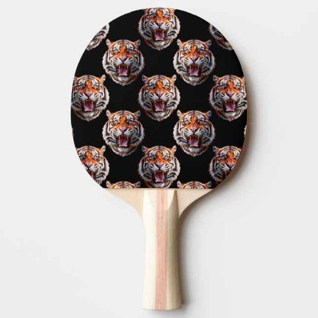 Raquette De Ping Pong Motif Tiger - Noir (Devant)