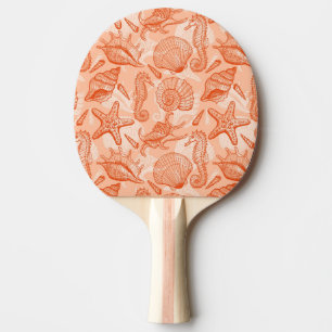 Raquette De Ping Pong Motif tiré par la main de mer