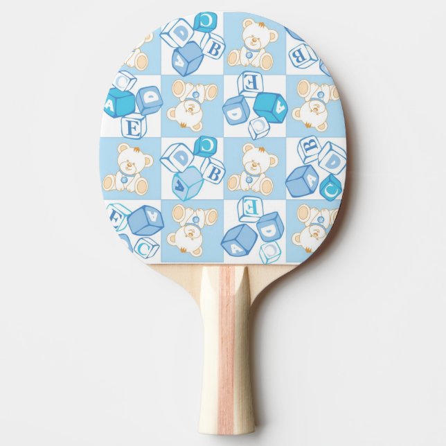 Raquette De Ping Pong Motif vérifié d'ours de nounours (Devant)