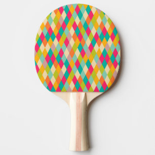 Raquette De Ping Pong motif vintage arlequin