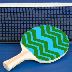 Raquette De Ping Pong Motif zigzag chevron bleu vert