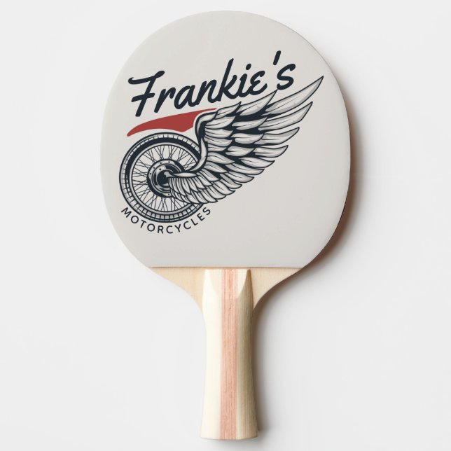 Raquette De Ping Pong Motos personnalisées Flying Tire Biker Shop (Devant)