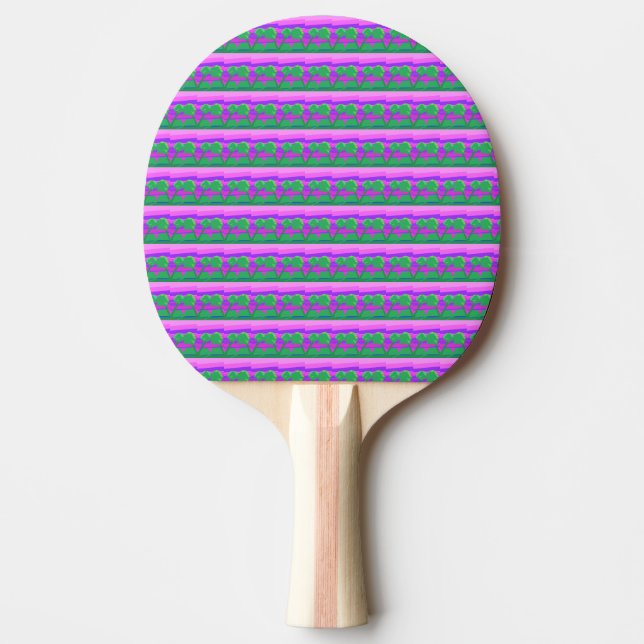 Raquette De Ping Pong Mt. Coucher de soleil rose vert pourpre (Devant)