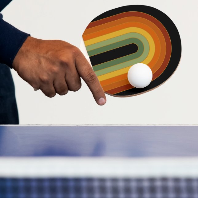 Raquette De Ping Pong Muet Rétro Seventies Rainbow Black (Insitu)