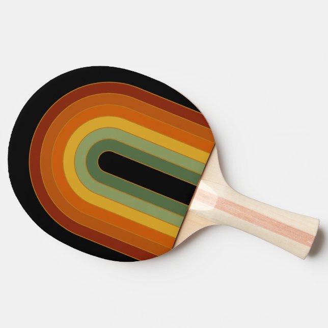 Raquette De Ping Pong Muet Rétro Seventies Rainbow Black (Côté)