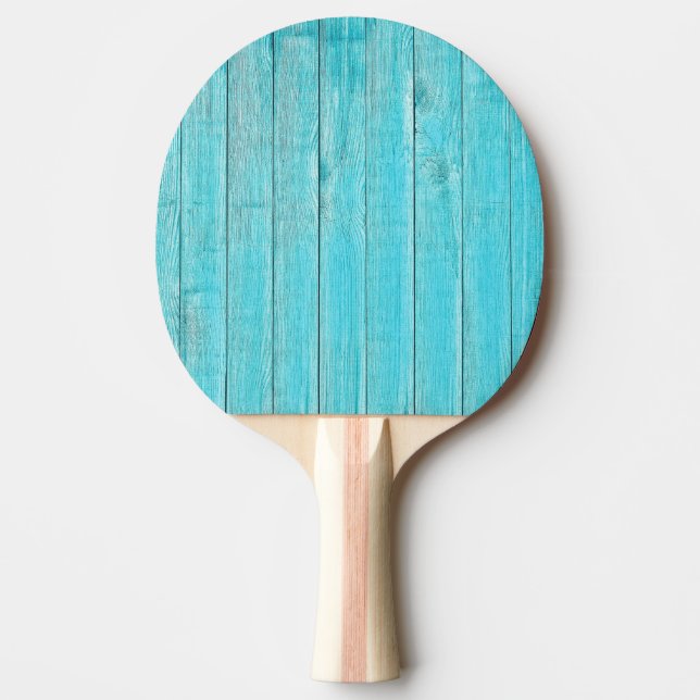 Raquette De Ping Pong Mur de bois bleu turquoise Texture (Devant)