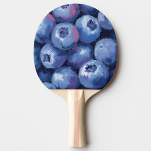 Raquette De Ping Pong Myrtilles   Aquarelle de fruits peints