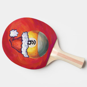 Raquette De Ping Pong Neuf boule à Santa Hat sur Rouge