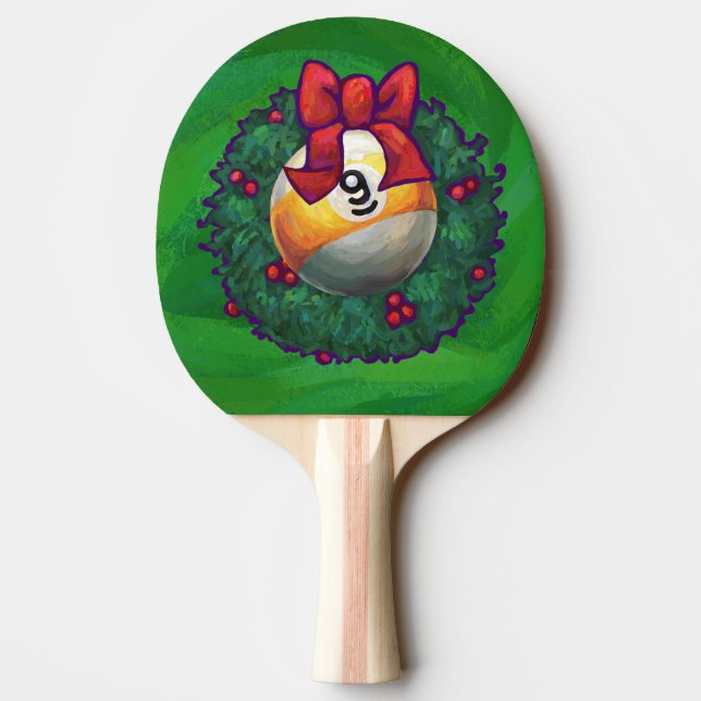 Raquette De Ping Pong Neuf boule en couronne verte (Dos)