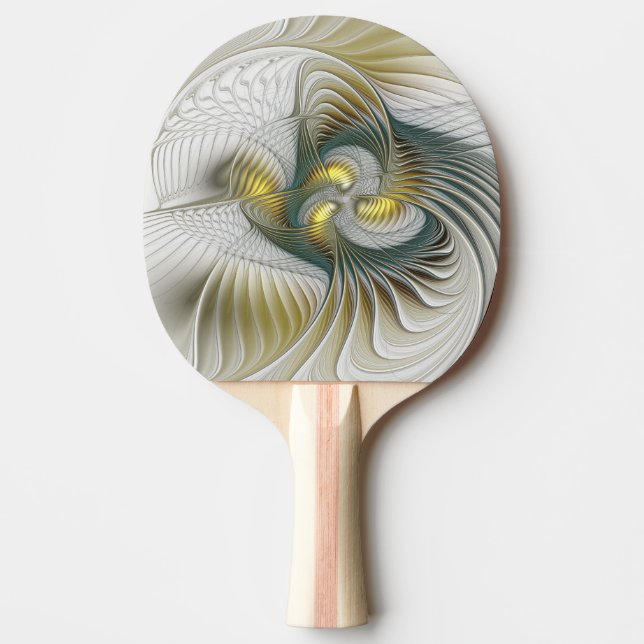 Raquette De Ping Pong Nobly Golden Turquoise Imaginaire Fractal Art (Devant)