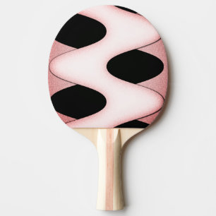 Raquette De Ping Pong Noir Awesome avec des vagues roses