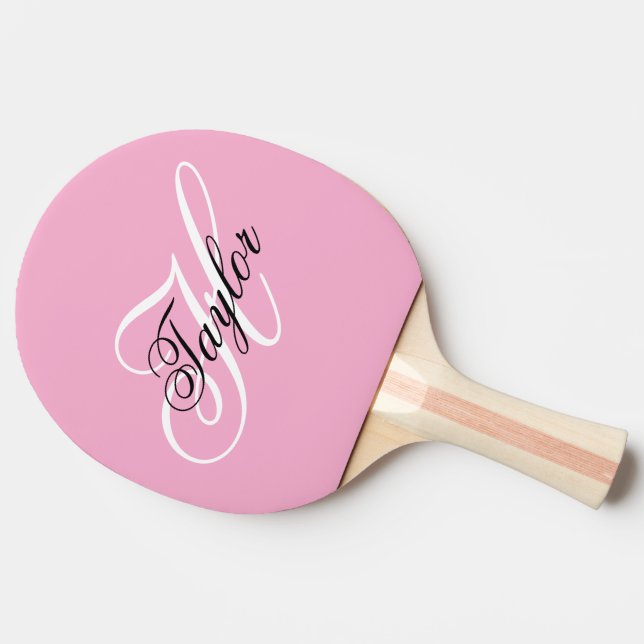 Raquette De Ping Pong Noir et blanc Fatigue Monogramme rose (Côté)