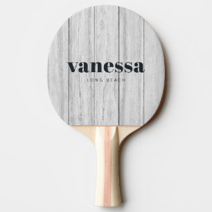 Raquette De Ping Pong Nom Classique Moderne Minimaliste Bois Gris Vintag