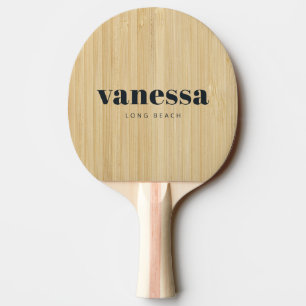 Raquette De Ping Pong Nom Classique Moderne Minimaliste en Bambou Clair