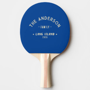 Raquette De Ping Pong Nom de famille royal vintage bord de mer du milieu