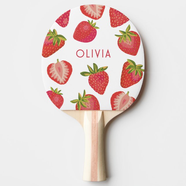 Raquette De Ping Pong Nom de fraise personnalisé (Devant)
