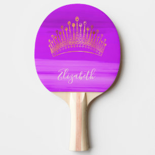Raquette De Ping Pong Nom de la couronne de tiare rose violet
