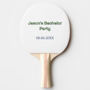 Raquette De Ping Pong Nom de la fête de Bachelor date simple minimal mei